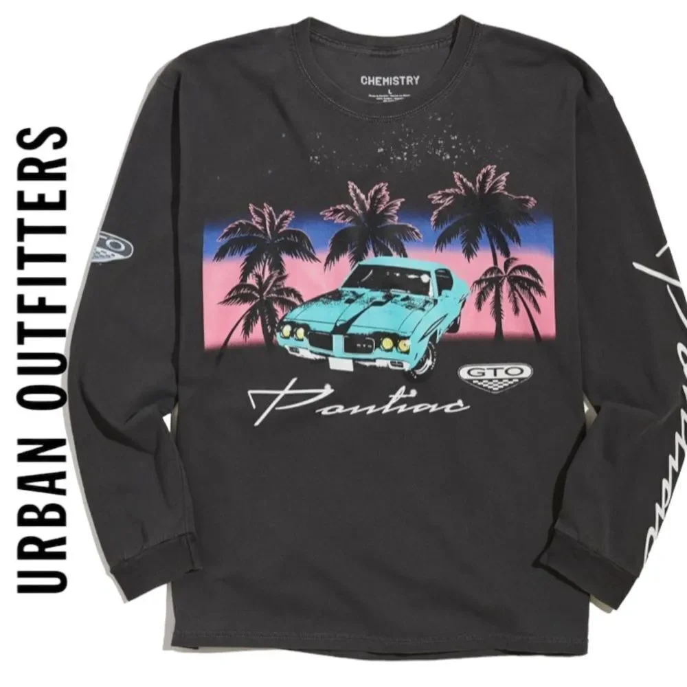NEW Pontiac Urban Outfitters UO ‘90s Beach Sunset Long Sleeve Tee Shirt S